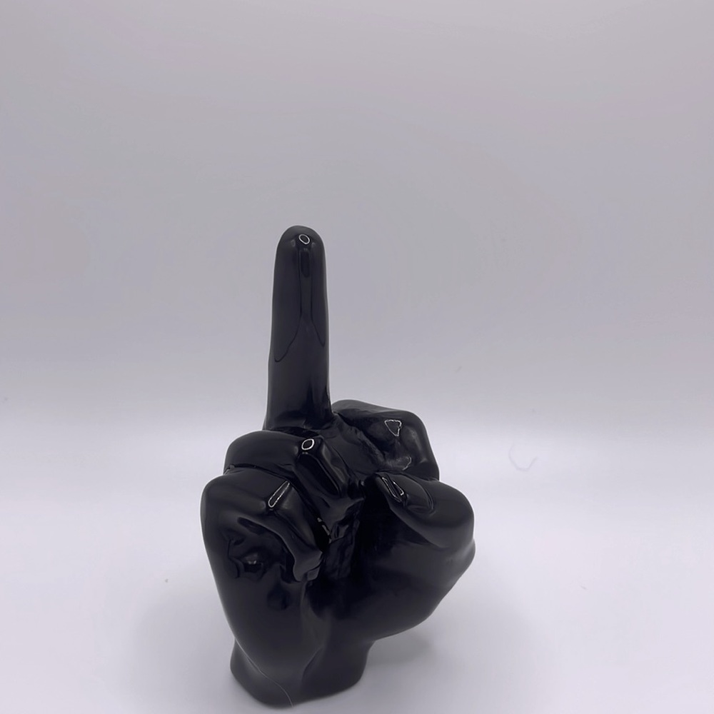 Black Obsidian Middle Finger Crystal Carving